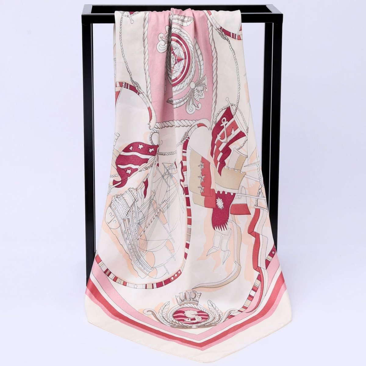 Sailing Print Emulation Silk Scarf Fashion Shawl - AmiraMart