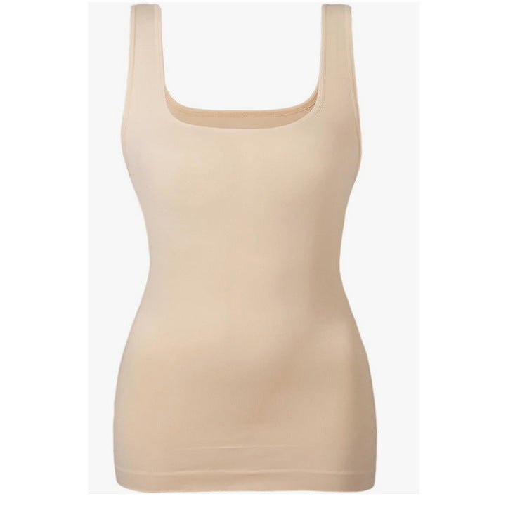 Seamless Square Collar Compression Slim Strap Top - AmiraMart