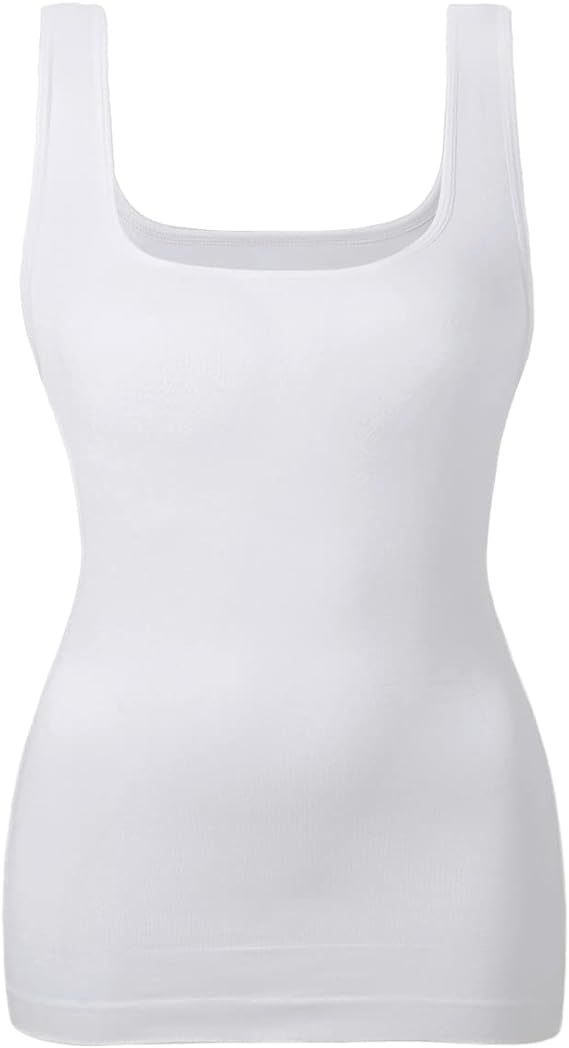 Seamless Square Collar Compression Slim Strap Top - AmiraMart