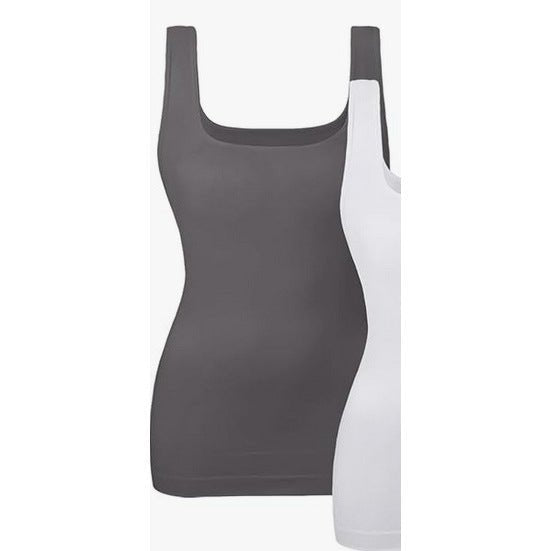 Seamless Square Collar Compression Slim Strap Top - AmiraMart