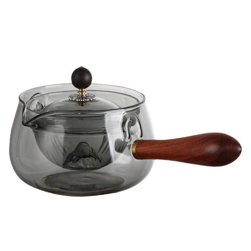 Semi - automatic Rotary Heat - resistant Glass Teapot - AmiraMart