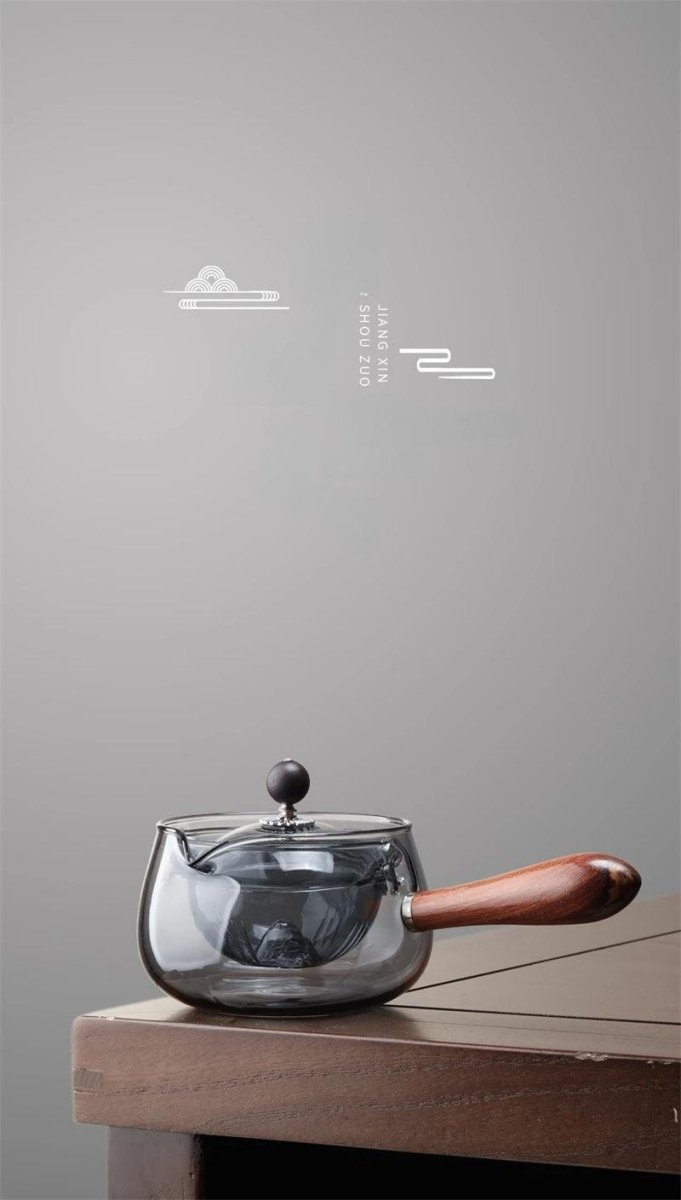 Semi - automatic Rotary Heat - resistant Glass Teapot - AmiraMart