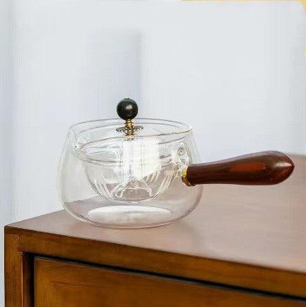 Semi - automatic Rotary Heat - resistant Glass Teapot - AmiraMart