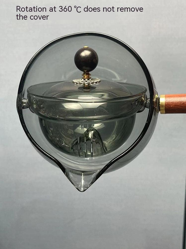 Semi - automatic Rotary Heat - resistant Glass Teapot - AmiraMart