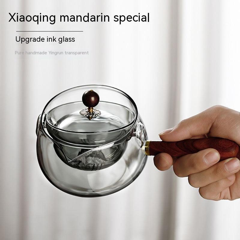 Semi - automatic Rotary Heat - resistant Glass Teapot - AmiraMart