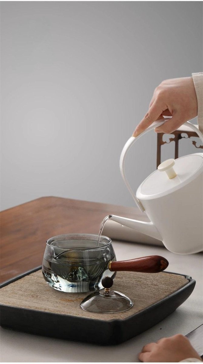 Semi - automatic Rotary Heat - resistant Glass Teapot - AmiraMart