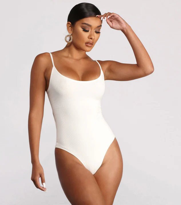 Sexy Backless Bikini – Solid Color One - Piece Swimsuit - AmiraMart