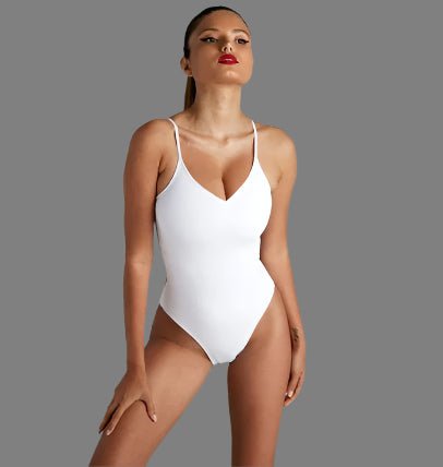 Sexy Backless Bikini – Solid Color One - Piece Swimsuit - AmiraMart