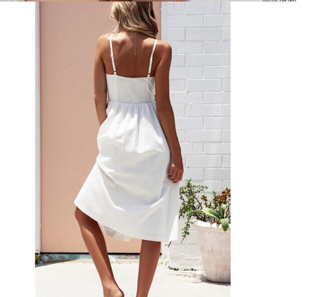 Sexy Halter Dress – Suspender & Button Pocket - AmiraMart