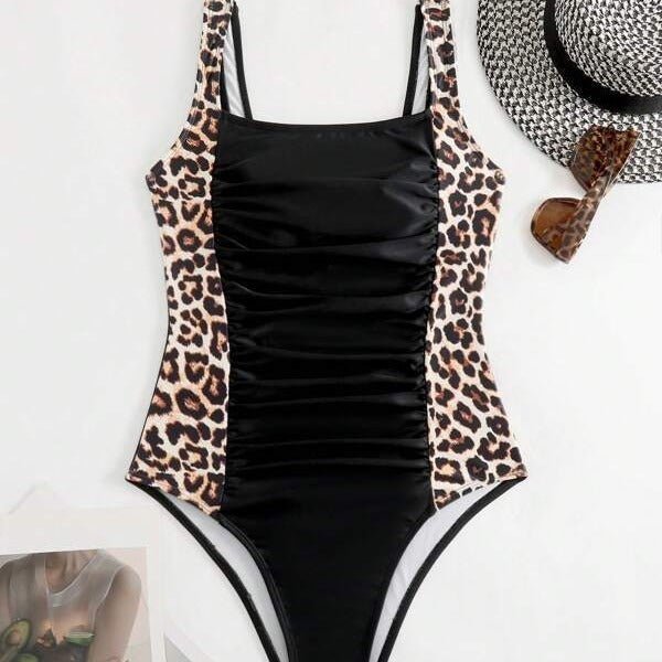 Sexy Leopard Print One - Piece Swimsuit - AmiraMart