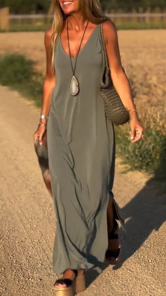 Sexy V - Neck Strap Dress – Trendy & Flattering - AmiraMart