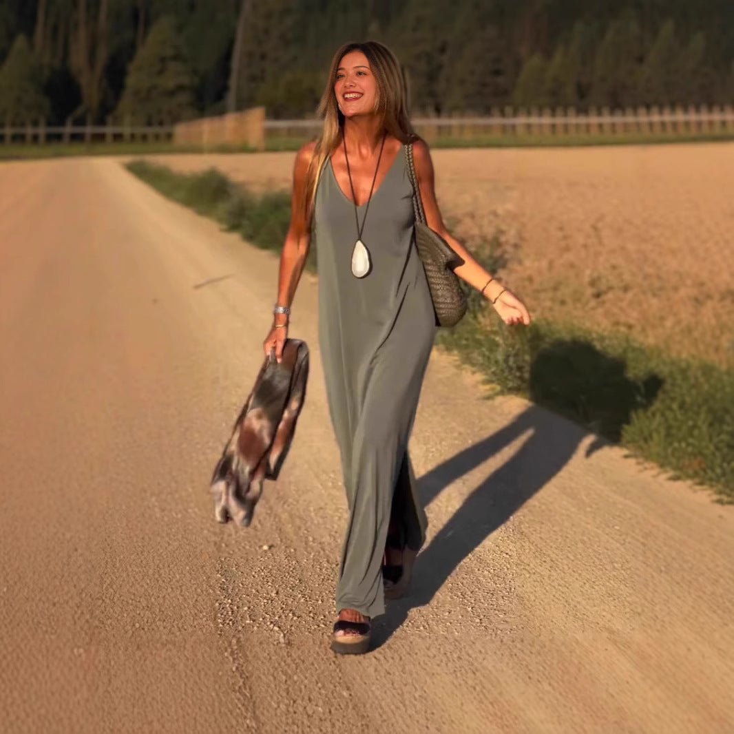 Sexy V - Neck Strap Dress – Trendy & Flattering - AmiraMart