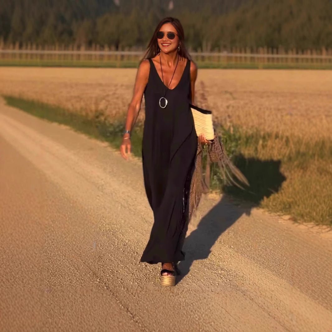 Sexy V - Neck Strap Dress – Trendy & Flattering - AmiraMart