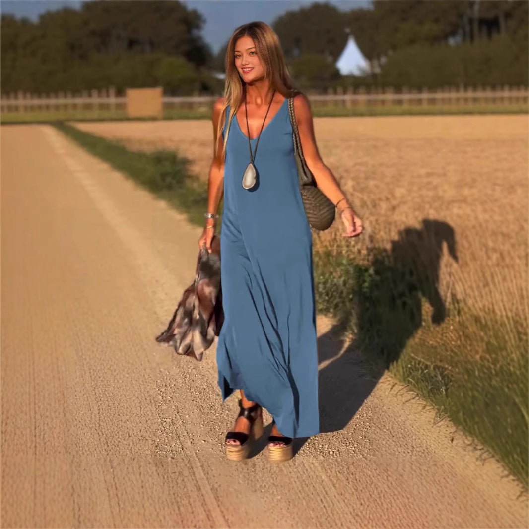 Sexy V - Neck Strap Dress – Trendy & Flattering - AmiraMart