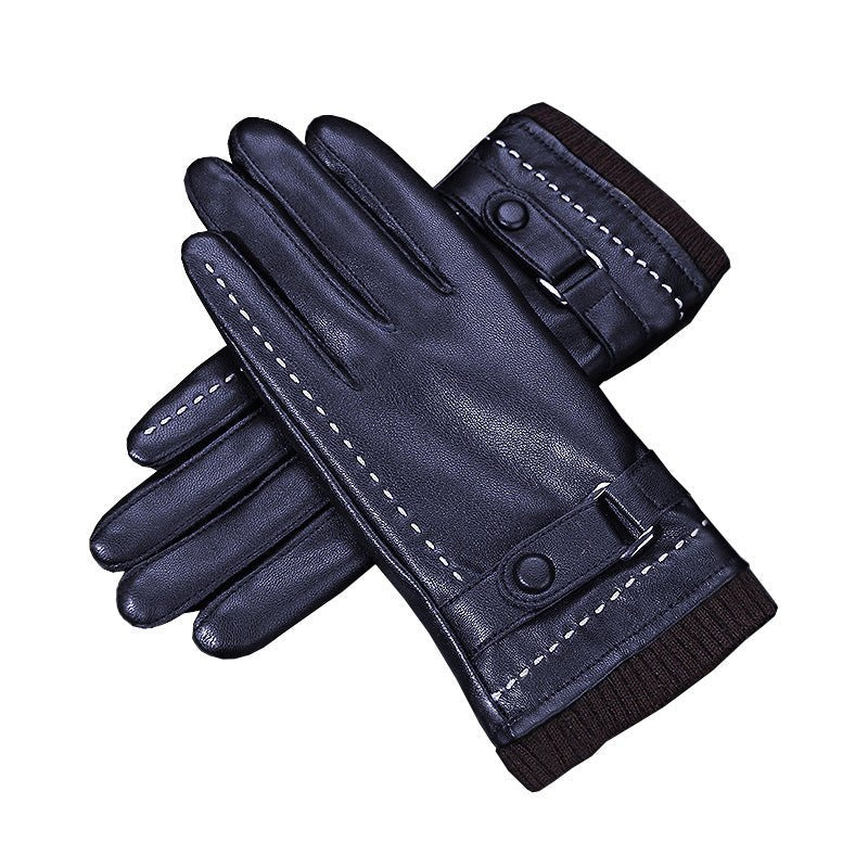 Sheepskin leather U touch screen gloves - AmiraMart