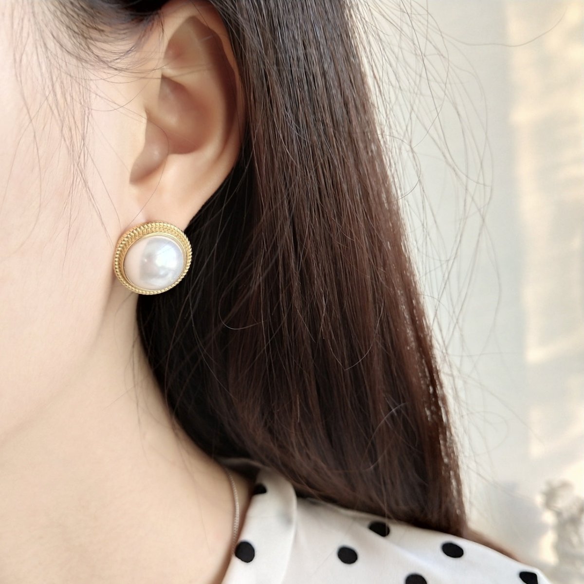 Shell Pearls INS Ear Studs Earrings - AmiraMart