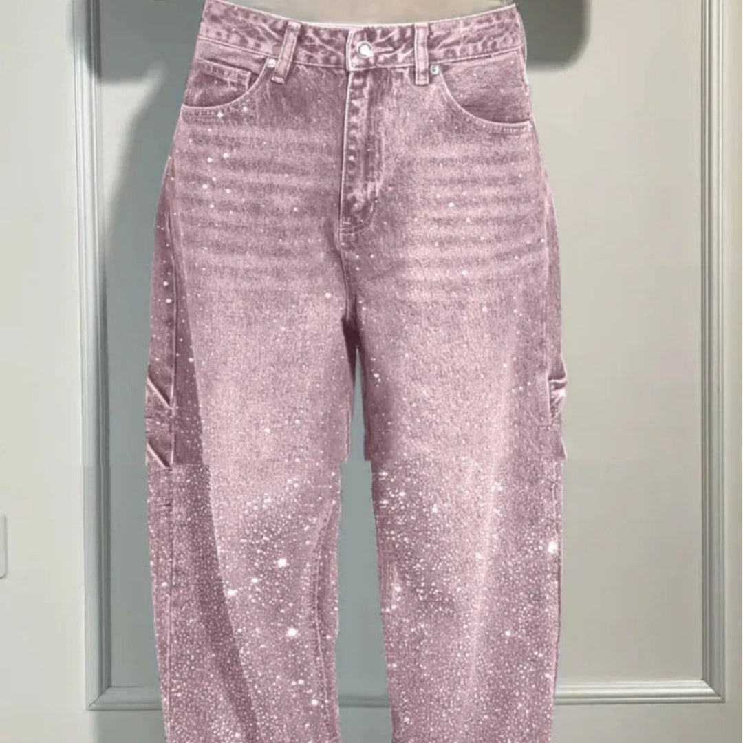 Shiny Wide - Leg Jeans – Street Style & Pockets - AmiraMart
