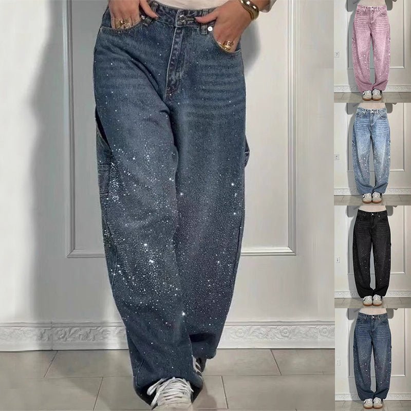 Shiny Wide - Leg Jeans – Street Style & Pockets - AmiraMart