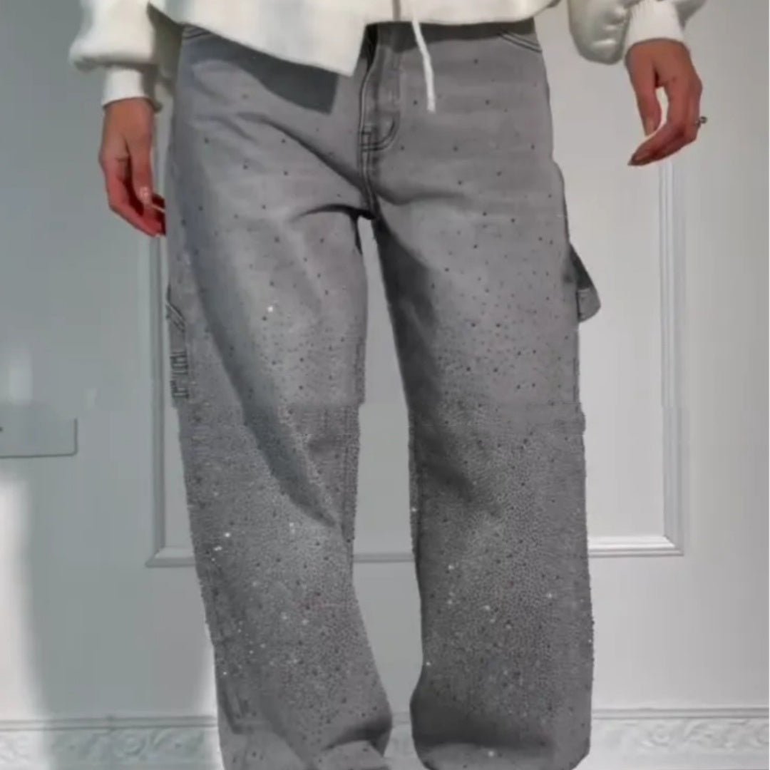 Shiny Wide - Leg Jeans – Street Style & Pockets - AmiraMart