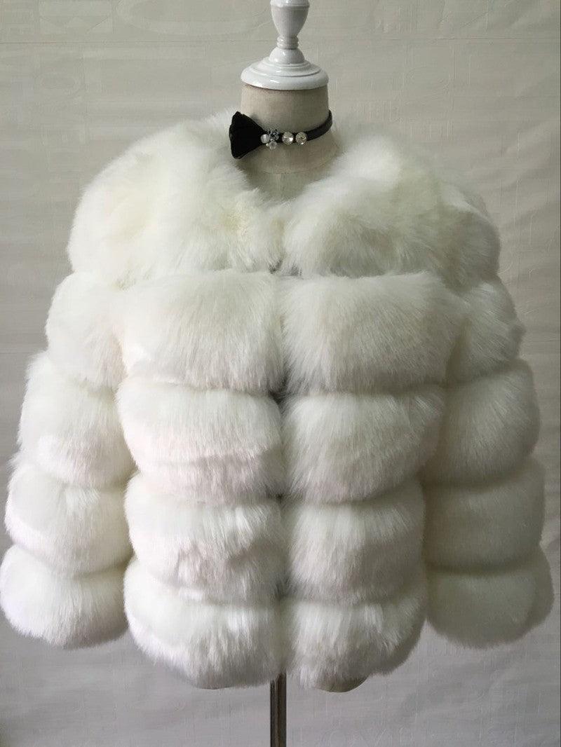 Short faux fur coat female - AmiraMart