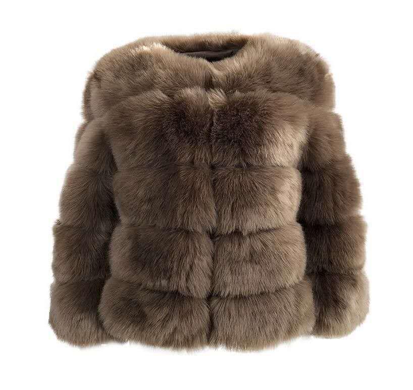 Short faux fur coat female - AmiraMart