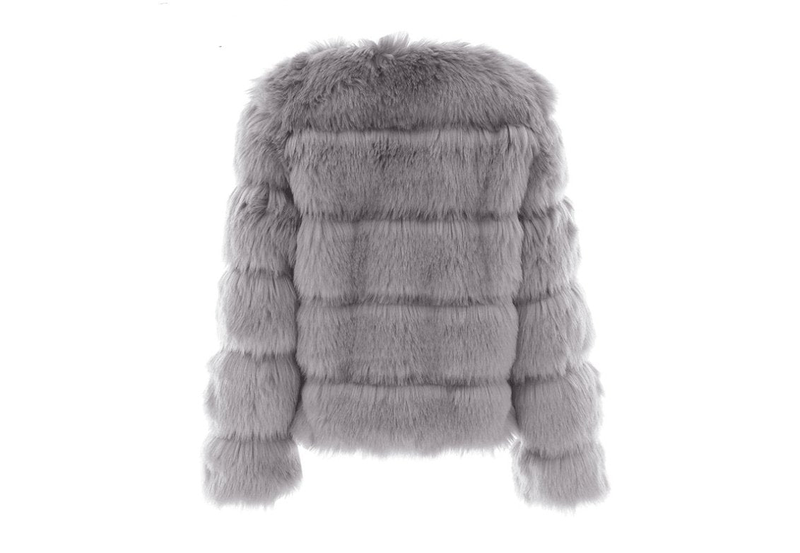 Short faux fur coat female - AmiraMart