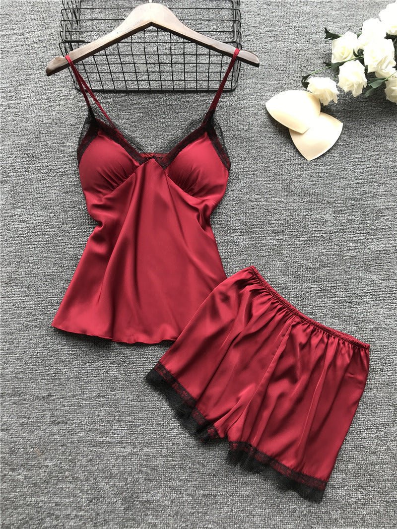 Silk pajama four piece set - AmiraMart