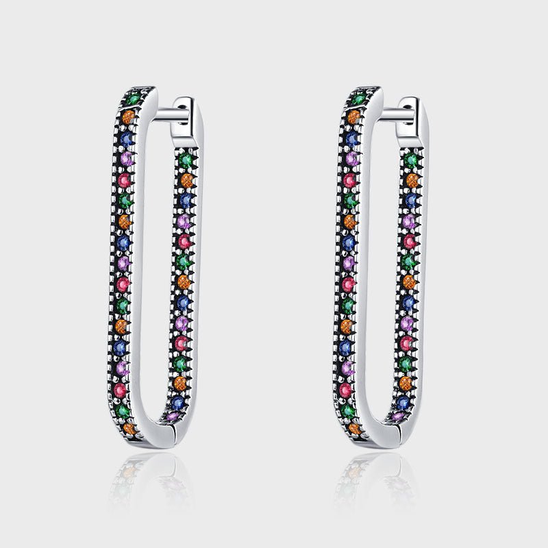 Silver Vintage Geometric Earrings - AmiraMart