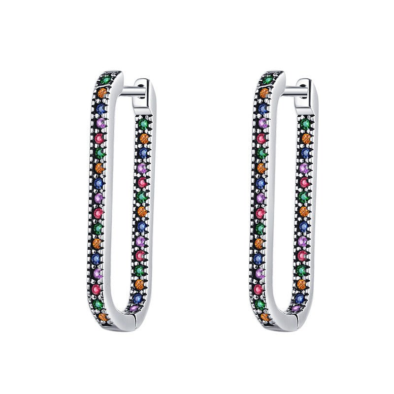 Silver Vintage Geometric Earrings - AmiraMart