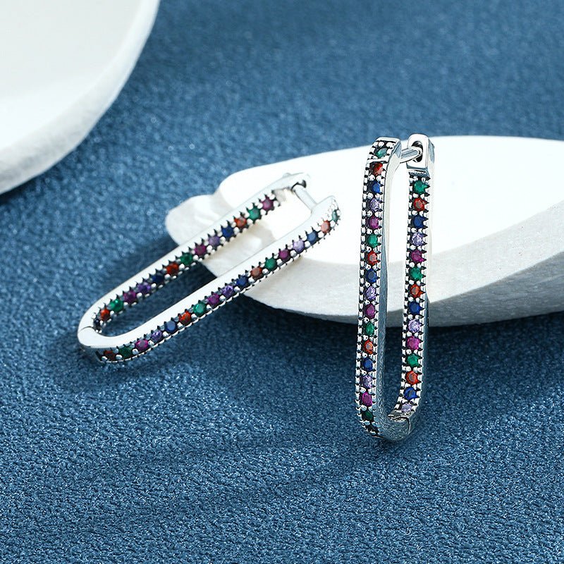 Silver Vintage Geometric Earrings - AmiraMart