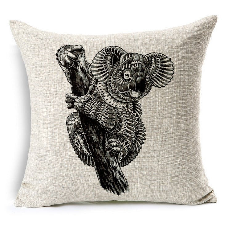 Simple Elephant Cotton Linen Pillowcase Cushion - AmiraMart