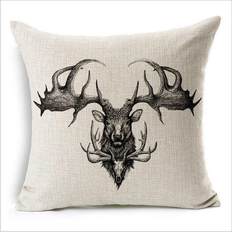 Simple Elephant Cotton Linen Pillowcase Cushion - AmiraMart