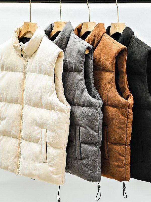 Simple Stand - up Collar Cotton - padded Clothes Vest For Men - AmiraMart