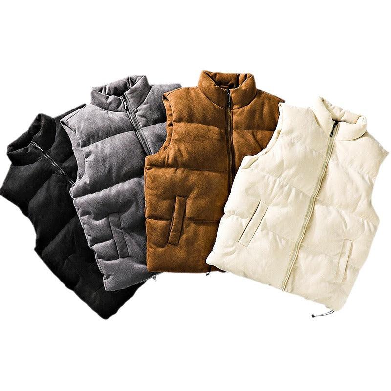 Simple Stand - up Collar Cotton - padded Clothes Vest For Men - AmiraMart