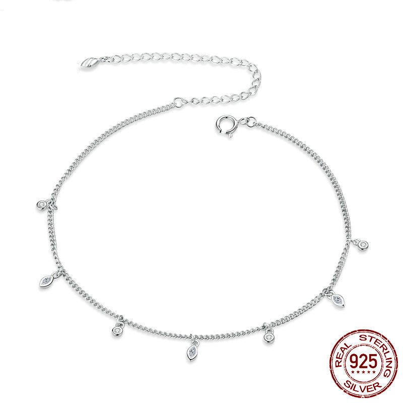 Simple Tassel Anklet Sterling Silver Fashion - AmiraMart