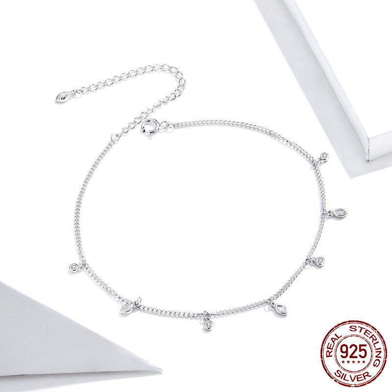 Simple Tassel Anklet Sterling Silver Fashion - AmiraMart