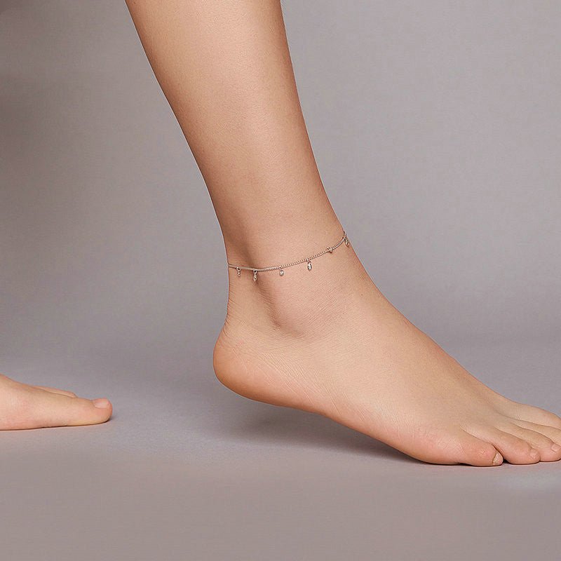 Simple Tassel Anklet Sterling Silver Fashion - AmiraMart