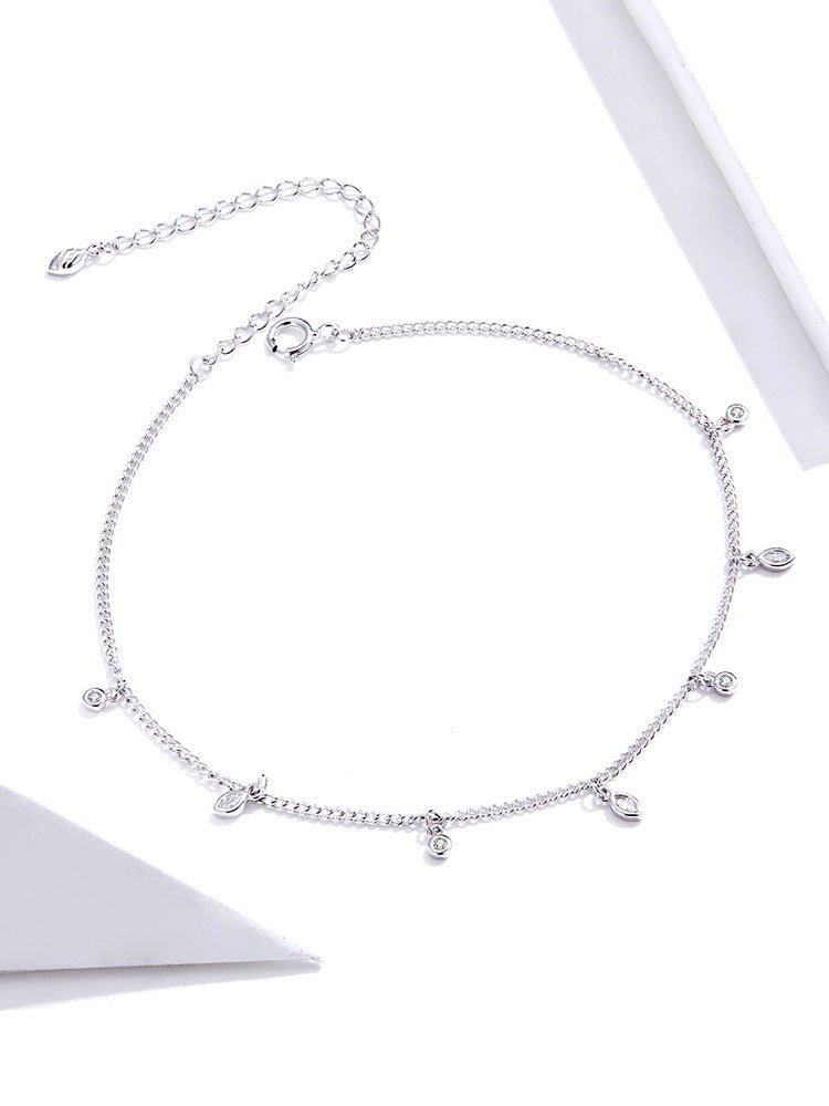 Simple Tassel Anklet Sterling Silver Fashion - AmiraMart