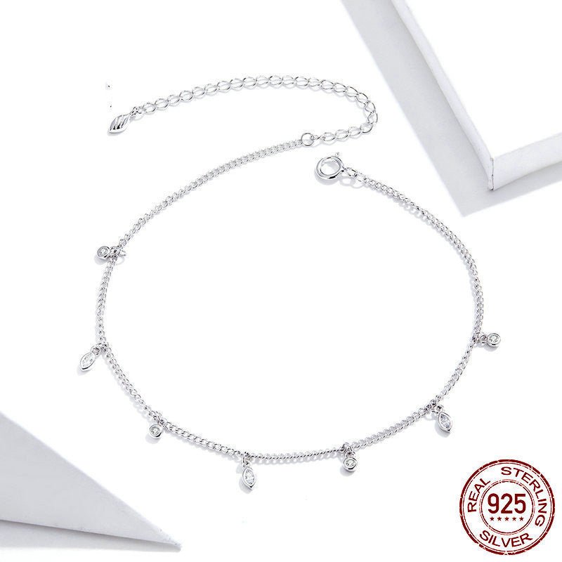 Simple Tassel Anklet Sterling Silver Fashion - AmiraMart