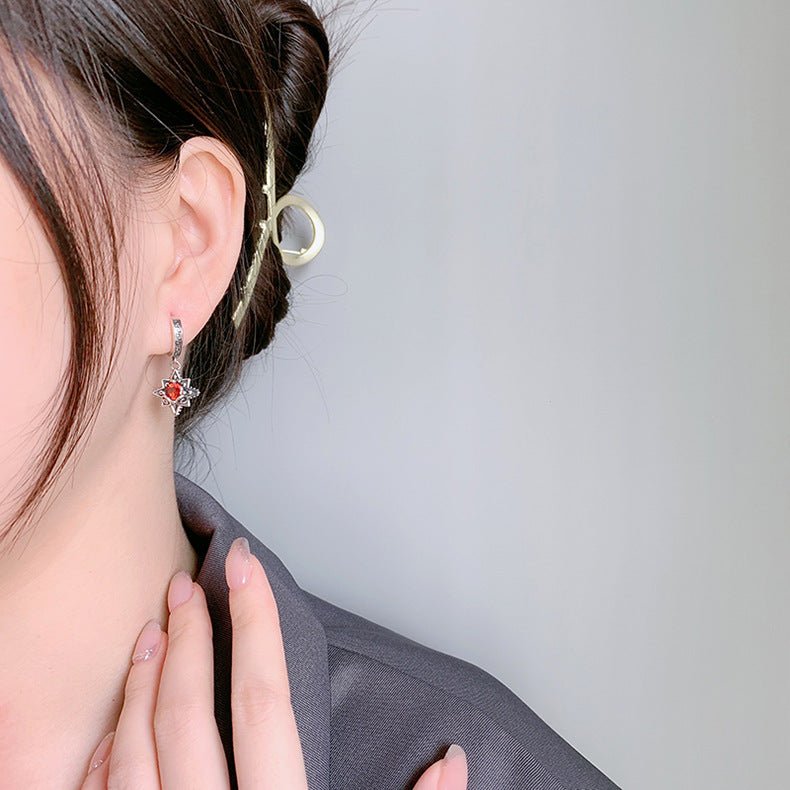 Six - Star 925 Silver Earrings | Elegant Star Pendant Jewelry - AmiraMart