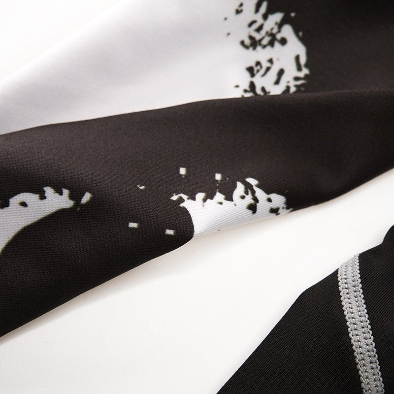 Skull Print Long Sleeve Men's Workout Clothes - AmiraMart
