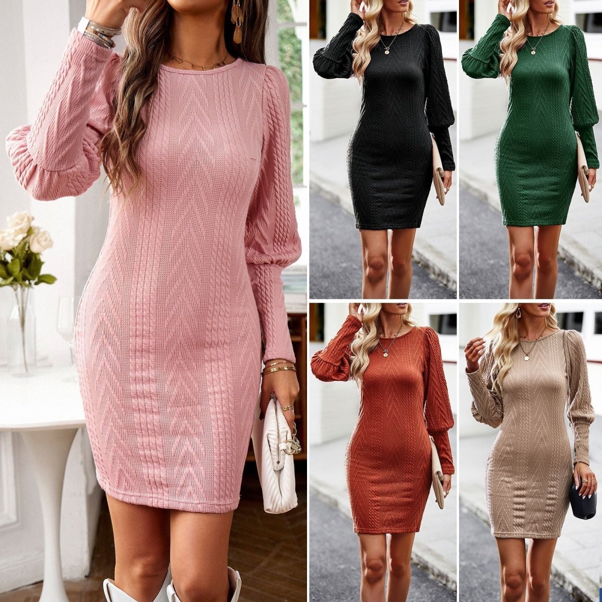 Slim - fit And Slim - wrapped Hip Knit Skirt - AmiraMart