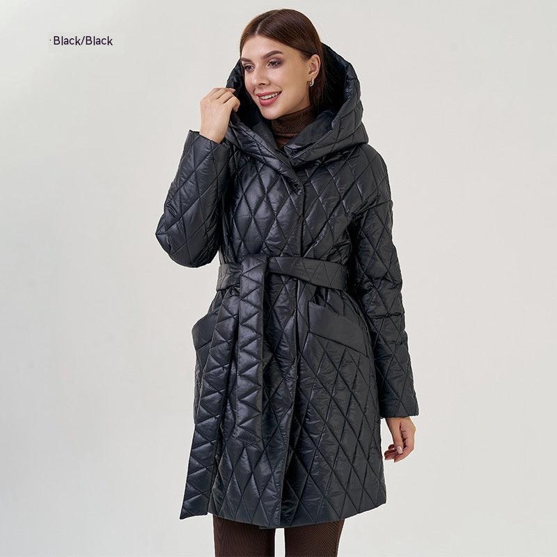 Slim - fit Lace Up Lapel Long - sleeved Coat - AmiraMart