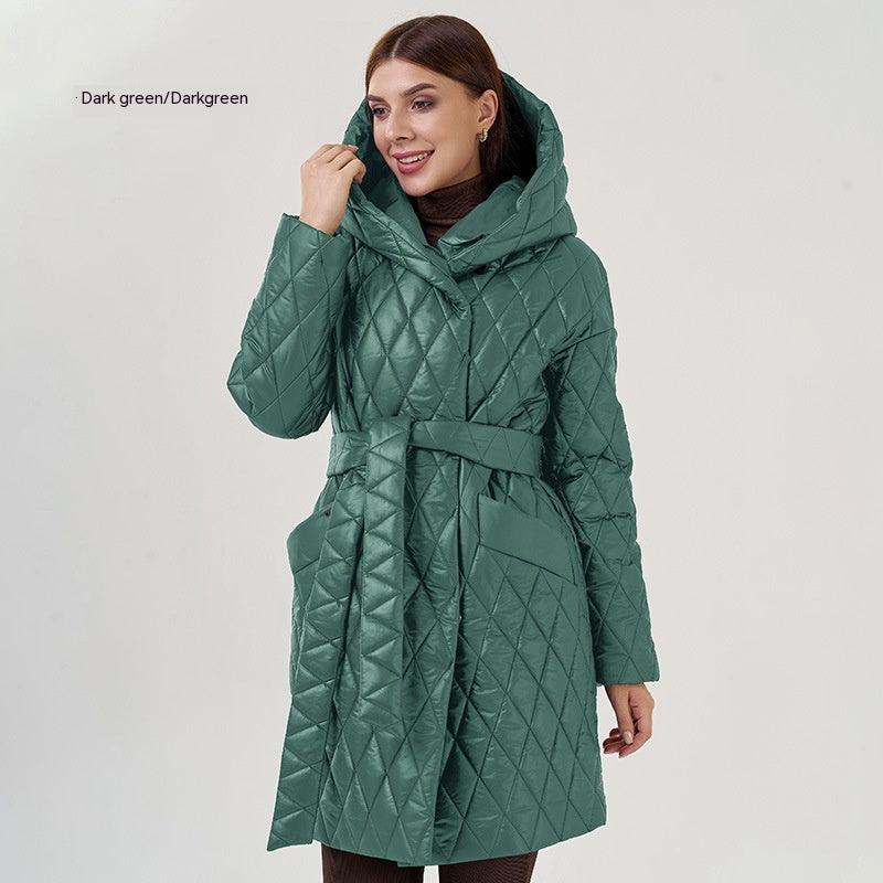 Slim - fit Lace Up Lapel Long - sleeved Coat - AmiraMart