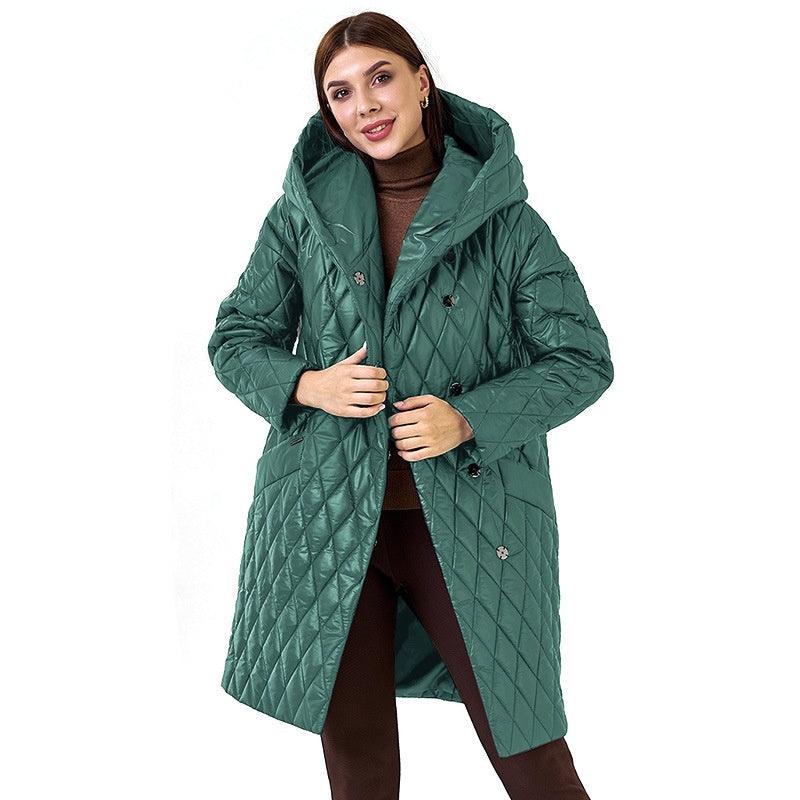 Slim - fit Lace Up Lapel Long - sleeved Coat - AmiraMart