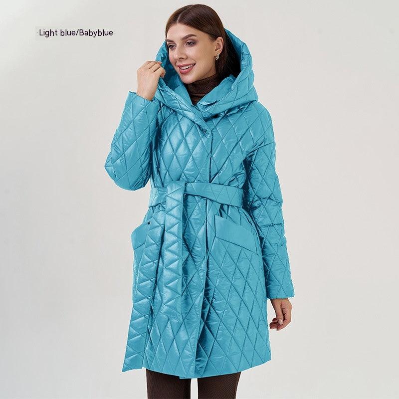 Slim - fit Lace Up Lapel Long - sleeved Coat - AmiraMart
