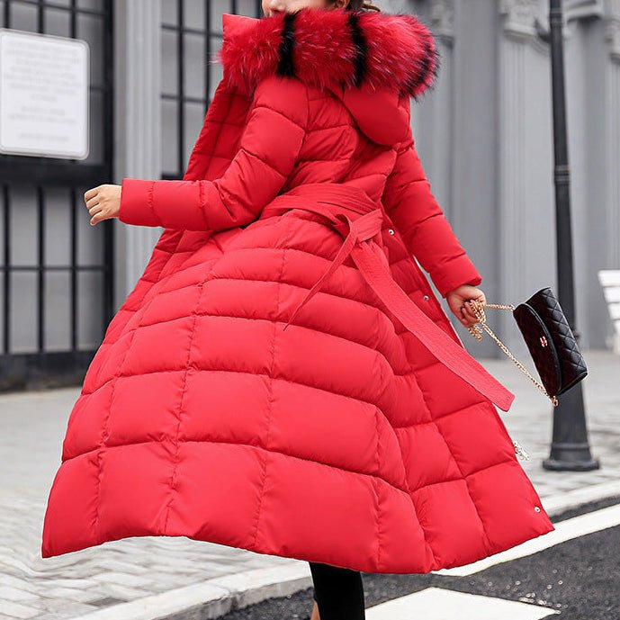 Slim - fit Over - the - knee Padded Cotton Coat Winter Coat - AmiraMart