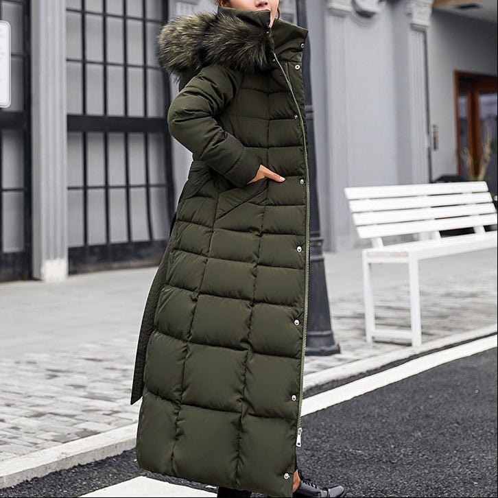 Slim - fit Over - the - knee Padded Cotton Coat Winter Coat - AmiraMart