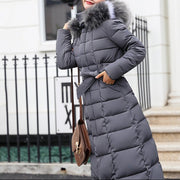 Gray With Fur Collar