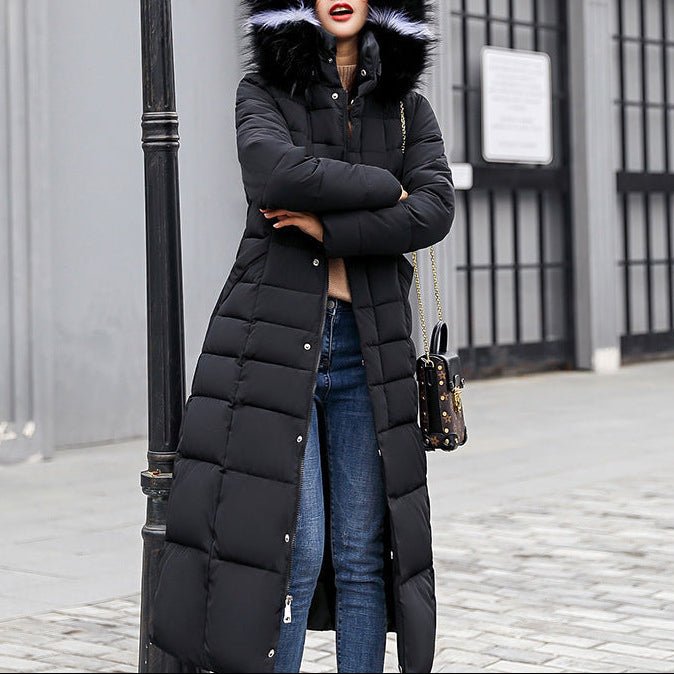 Slim - fit Over - the - knee Padded Cotton Coat Winter Coat - AmiraMart